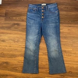 Madewell button up cali-boot jeans (now called kick out crop)